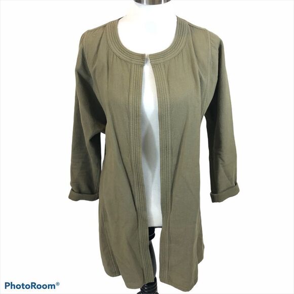 Madwell Olive Green Stitch Edge Duster Jacket Sm - Picture 3 of 10